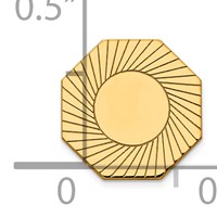14K Yellow Gold Mens Octagon with Grooved Design Tie Tac view 3