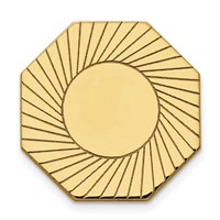 14K Yellow Gold Mens Octagon with Grooved Design Tie Tac view 1