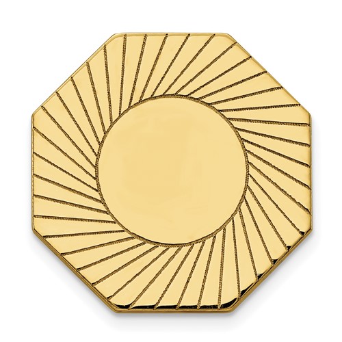 14K Yellow Gold Mens Octagon with Grooved Design Tie Tac