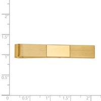 14K Mens Grooved Engravable Tie Bar view 3