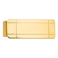 14K Yellow Gold Mens Grooved Money Clip view 1