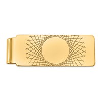 14K Yellow Gold Mens Geometric Design Money Clip view 1