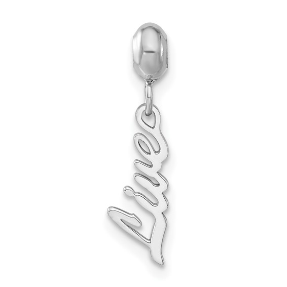 Sterling Silver Rhodium-plated MeMi Live Charm