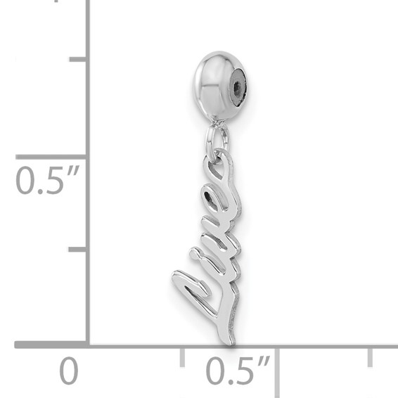 Sterling Silver Rhodium-plated MeMi Live Charm