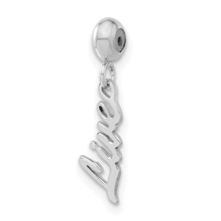 Sterling Silver Rhodium-plated MeMi Live Charm