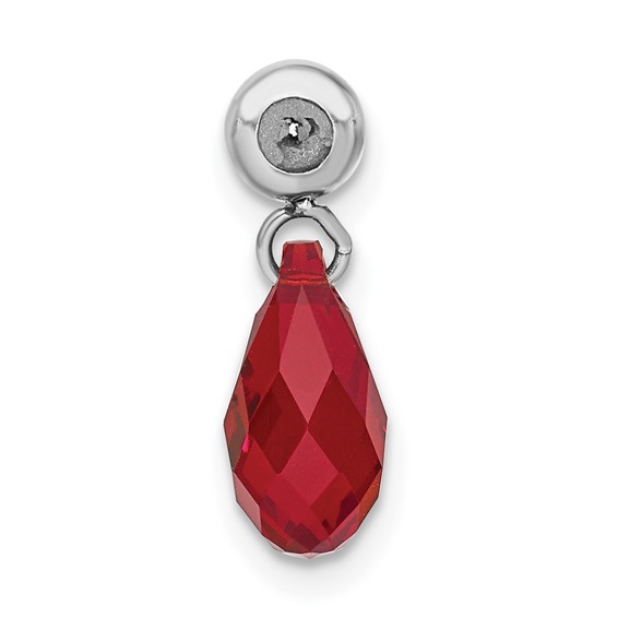 Sterling Silver Rhodium-plated MeMi July Teardrop Crystal Charm