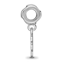 Sterling Silver Rhodium-plated LogoArt New York Mets NY on Heart Bead view 2
