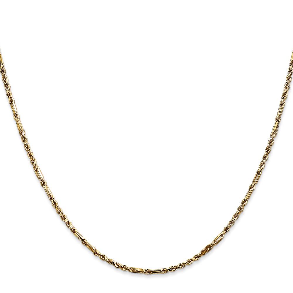 14K 16 inch  1.8mm Diamond-cut Milano Rope with Lobster Clasp Chain (MIL030-16)