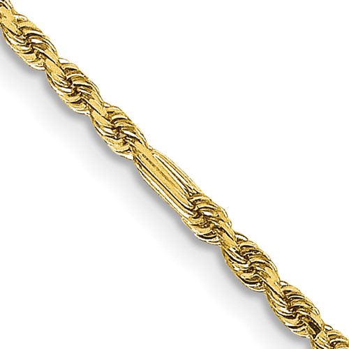 14K 16 inch  1.8mm Diamond-cut Milano Rope with Lobster Clasp Chain