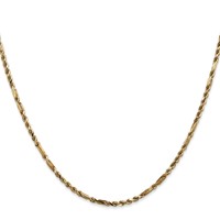 14K 2.25mm Yellow Gold Diamond-cut Milano Rope Chain with Lobster Clasp, 16" view 2