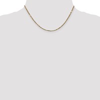 14K 2.25mm Yellow Gold Diamond-cut Milano Rope Chain with Lobster Clasp, 16" view 4