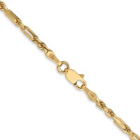 14K 2.5mm Yellow Gold Diamond-cut Milano Rope Chain with Lobster Clasp, 16" view 3