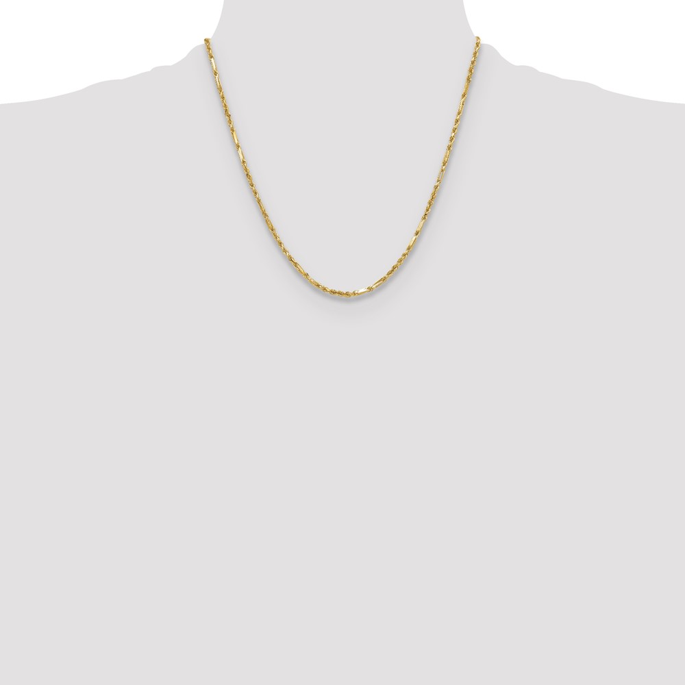 14k 2.75mm D/C Milano Rope Chain (MIL050-20)