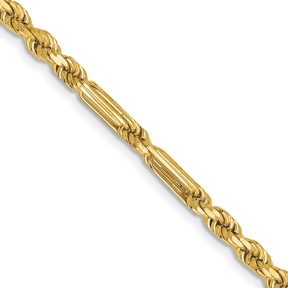 14K 18 inch  3mm Diamond-cut Milano Rope with Lobster Clasp Chain (MIL060-18)
