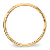 14K Yellow Gold 3mm Lightweight Milgrain Half Round Wedding Band view 2