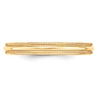 14K Yellow Gold 3mm Lightweight Milgrain Half Round Wedding Band view 3