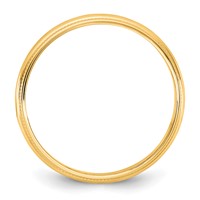 10K 3.5mm Yellow Gold Ltw Milgrain Half Round Band view 2