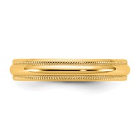 10K 3.5mm Yellow Gold Ltw Milgrain Half Round Band view 3
