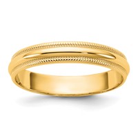 10K 3.5mm Yellow Gold Ltw Milgrain Half Round Band view 1