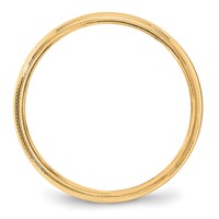 14K Yellow Gold 4mm Lightweight Milgrain Half Round Wedding Band view 2