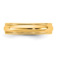 14K 4.5mm Yellow Gold Ltw Milgrain Half Round Band - Size 5 view 3