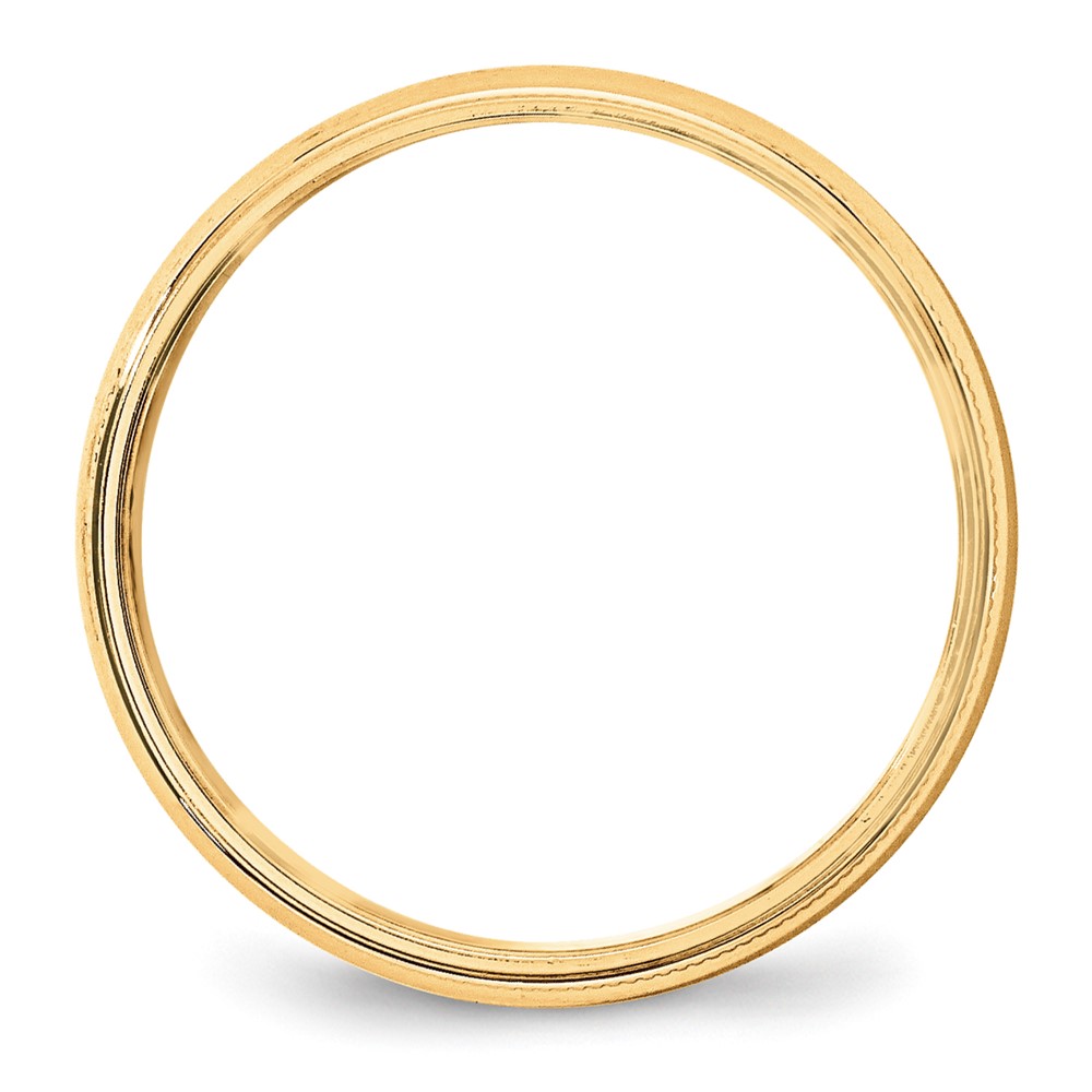 14k Yellow Gold 5mm Lightweight Milgrain Half Round Wedding Band Size 8 (ML050-8)