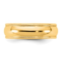 14K 5.5mm Yellow Gold Ltw Milgrain Half Round Band view 3