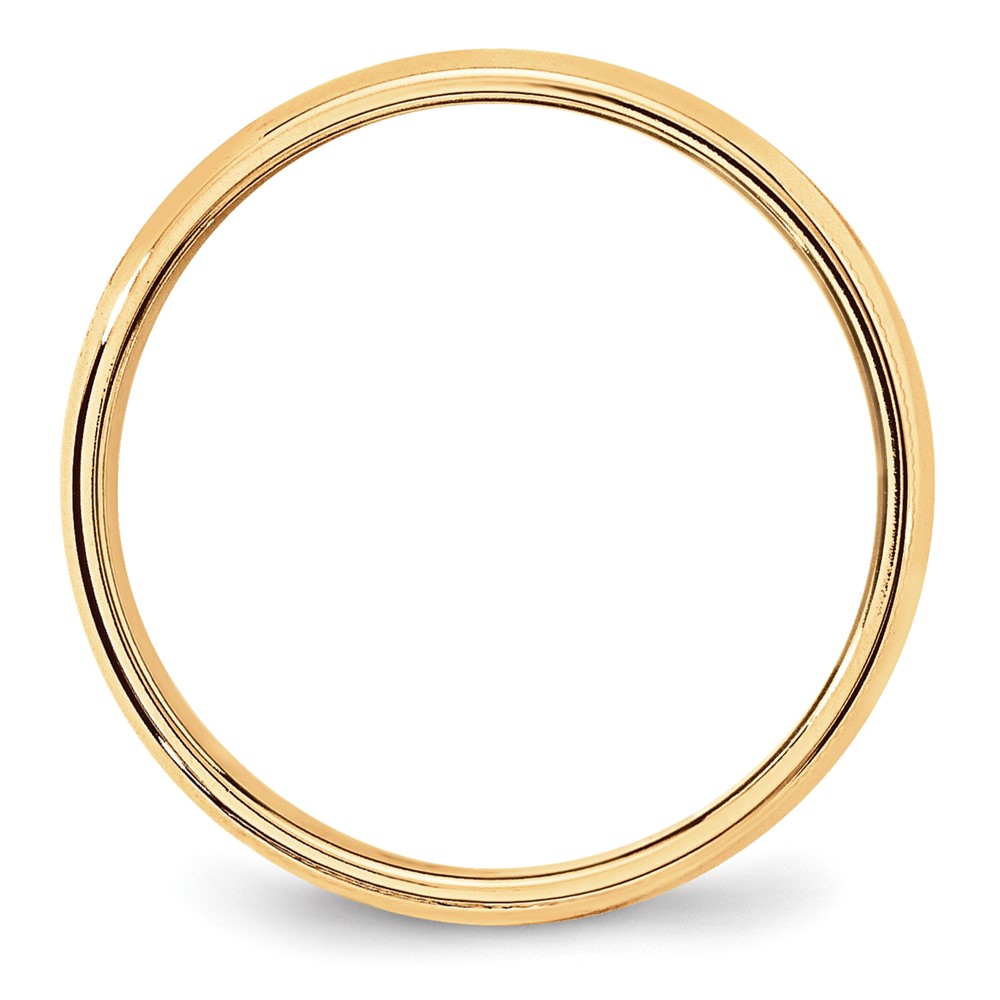 14k Yellow Gold 6mm Lightweight Milgrain Half Round Wedding Band Size 9 (ML060-9)