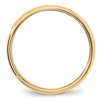 14K Yellow Gold 6mm Lightweight Milgrain Half Round Wedding Band view 2