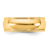 10K 6.5mm Yellow Gold Ltw Milgrain Half Round Band view 3
