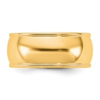 14K 8mm Yellow Gold Ltw Milgrain Half Round Band view 3