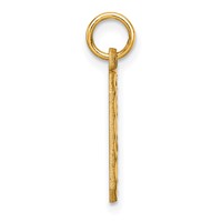14K Yellow Gold Medium Diamond-cut Number 0 Charm view 2