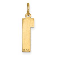 14K Medium Diamond-cut Number 1 Charm view 3