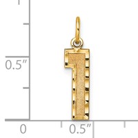 14K Medium Diamond-cut Number 1 Charm view 4