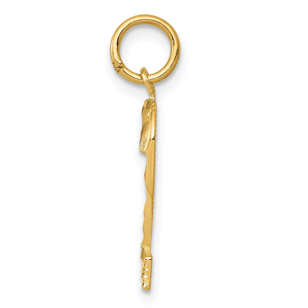 14k Medium Diamond-cut Number 2 Charm (MN02)