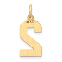 14K Medium Diamond-cut Number 2 Charm view 3