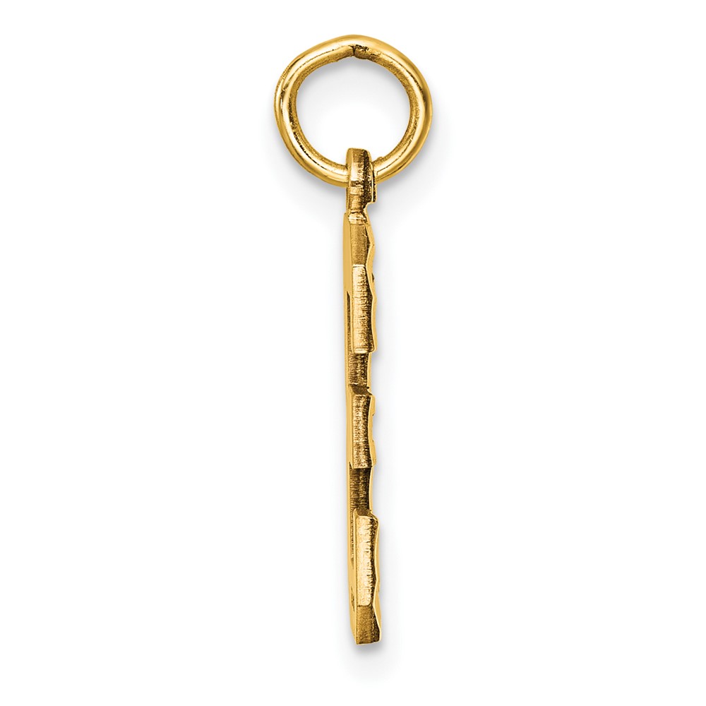 14k Medium Diamond-cut Number 3 Charm (MN03)