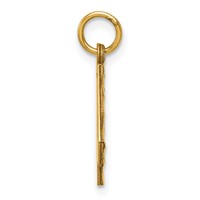 14K Yellow Gold Medium Diamond-cut Number 4 Charm view 2