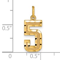 14K Medium Diamond-cut Number 5 Charm view 4