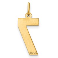 14K Yellow Gold Medium Diamond-cut Number 7 Charm view 3