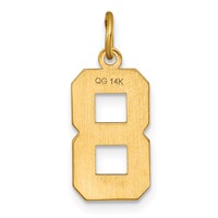 14K Yellow Gold Medium Diamond-cut Number 8 Charm view 3