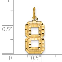 14K Yellow Gold Medium Diamond-cut Number 8 Charm view 4