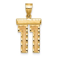 14K Yellow Gold Medium Diamond-cut Number 11 Charm view 1