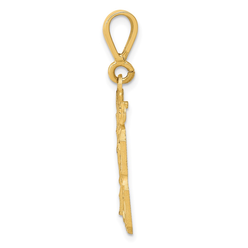 14k Medium Diamond-cut Number 13 Charm (MN13)