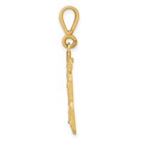 14K Yellow Gold Medium Diamond-cut Number 13 Charm view 2