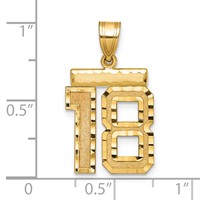 14K Medium Diamond-cut Number 18 Charm view 2