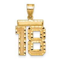 14K Medium Diamond-cut Number 18 Charm view 1