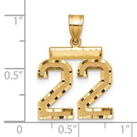 14K Medium Diamond-cut Number 22 Charm view 3