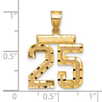 14K Medium Diamond-cut Number 25 Charm view 2