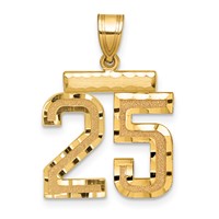 14K Medium Diamond-cut Number 25 Charm view 1